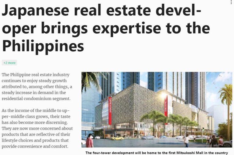 Japanese Real Estate Developer brings Expertise to the Philippines